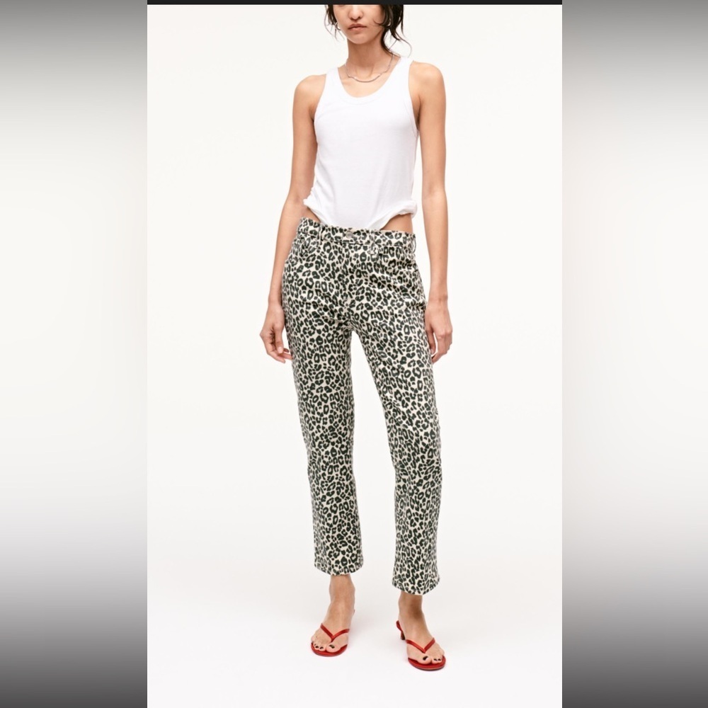 ZARA Leopard Print jeans size 8
